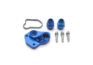 Ford Mustang Oil Filter Adapter - Ford Racing - Billet Aluminum, Remote - Blue - `15-`25